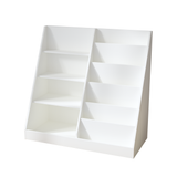 Wood Kids Bookshelf Toddler Toy Storage Organizer Bookcase Display Stand for Kids Room, Playroom, Nursery, White