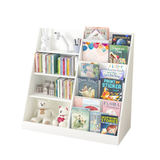 Wood Kids Bookshelf Toddler Toy Storage Organizer Bookcase Display Stand for Kids Room, Playroom, Nursery, White
