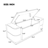 47.2" Velvet Upholstered Storage Bench Ottoman End of Bed Bech with Metal Accent Strips for Living Room, Bedroom & Entryway