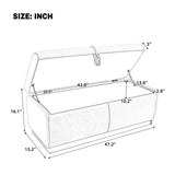 47.2" Velvet Storage Bench Ottoman, Bed End Bench Entryway Shoe Bench with Wood Base & Pull Tab for Living Room, Bedroom