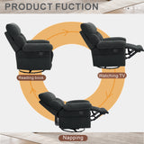 360°Swivel Recliner Rocker Manual Overstuffed Glider Armchair Nursery Chair Upholstered Accent Chair Single Sofa Chair, Dark Gray