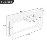 59.8" Wood Console Table with Oak Veneer, Sofa Table with Drawer & Round Handle for Hallway, Entryway, Living Room