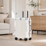 ModernLuxe 20" Luggage with USB&Type-C Port, Cup Holder, Handy Hooks & 360° Spinner Wheels, Hard Shell Carry-On Suitcase Travel Trolley