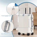 ModernLuxe 20" Luggage with USB&Type-C Port, Cup Holder, Handy Hooks & 360° Spinner Wheels, Hard Shell Carry-On Suitcase Travel Trolley