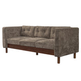 78" Chenille Upholstered Sofa, 3 Seater Couch with Square Arms, Tufted Pillow Back & Rubber Wood Legs for Living Room, Apartment