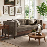 78" Chenille Upholstered Sofa, 3 Seater Couch with Square Arms, Tufted Pillow Back & Rubber Wood Legs for Living Room, Apartment