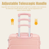 28" Luggage with Crack-Resistant Handle, Hook, 360° Spinner Wheels&Combination Lock, Hard Shell Checked Suitcase Travel Trolley, Pink