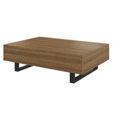 Sliding Top Coffee Table with Hidden Storage Compartment, Expandable Wood Tabletop Center Table for Living Room, Apartment