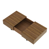 Sliding Top Coffee Table with Hidden Storage Compartment, Expandable Wood Tabletop Center Table for Living Room, Apartment