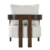 Accent Chair Cushioned Single Sofa Chair Solid Wood Upholstered Armchair Comfy Padded Lounge Chair with Pillow, Beige