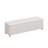59" Upholstered Velvet Storage Ottoman Bench with Rubberwood Legs, End of Bed Bench with Storage for Bedroom, Entryway