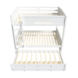 Bunk Bed Frame with Safety Guardrails, Drawers & Trundle for Kids/Teens/Adults,No Box Spring Needed
