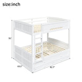 Bunk Bed Frame with Safety Guardrails, Drawers & Trundle for Kids/Teens/Adults,No Box Spring Needed