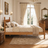 Full Size Classic Spindle Platform Bed Farmhouse Wood Bed Frame