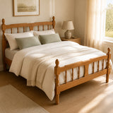 Full Size Classic Spindle Platform Bed Farmhouse Wood Bed Frame