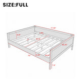 Full Size Wood Daybed Platform Bed Frame, 3-Sided Wooden Sofa Bed
