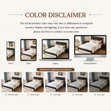 Queen Size Platform Bed Frame with Storage Drawers, Noise-free, White+Black