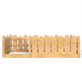 Twin Size Kids Floor Bed Montessori Platform Bed Frame Cute Toddler Bed with Fence-Style Safety Guardrail, Natural