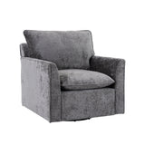 360° Swivel Accent Chair Upholstered Club Chair Comfy Single Sofa Chair Ergonomic Armchair Reading Chair, Gray