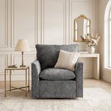 360° Swivel Accent Chair Upholstered Club Chair Comfy Single Sofa Chair Ergonomic Armchair Reading Chair, Gray