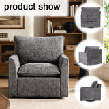 360° Swivel Accent Chair Upholstered Club Chair Comfy Single Sofa Chair Ergonomic Armchair Reading Chair, Gray