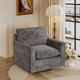 360° Swivel Accent Chair Upholstered Club Chair Comfy Single Sofa Chair Ergonomic Armchair Reading Chair, Gray