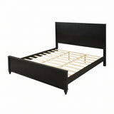 King Size Platform Bed Frame with Fluted Headboard&Footboard, Black