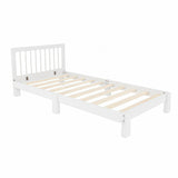 Wood Montessori Floor Bed Frame with Guardrails, 3-in-1 Convertible Daybed to Platform Bed for Kids/Teens
