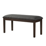 6-Piece Dining Set, Wood Kitchen Table Set with 4 Upholstered Chairs & 1 Bench, Solid Rubberwood Legs for Dining Room
