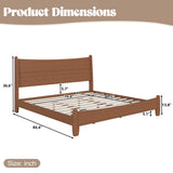 Solid Bamboo Platform Bed Frame with Curved Headboard, King Size Mid-Century Modern Bed Frame