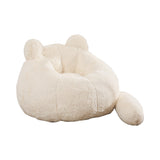 Faux Fur Bean Bag Chair, Cat Shaped Boneless Single Sofa with Tail Pillow, Accent Floor Chair for Reading, Living Room, Bedroom
