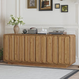 6-Door Sideboard Buffet Cabinet TV Stand, Mid-Century Modern Wooden Storage Credenza with Adjustable Shelves
