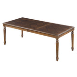78.7"W Rectangular Dining Table for 6, Kitchen Table with Framed Wood Top & Turned Legs for Dining Room, Kitchen