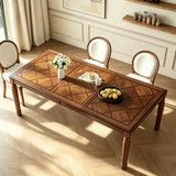 78.7"W Rectangular Dining Table for 6, Kitchen Table with Framed Wood Top & Turned Legs for Dining Room, Kitchen