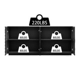 4-Door Accent Storage Cabinet with Art Spiral Doors, Kitchen Buffet Mid Century Modern Sideboard Credenza Console Table TV Stand, Black