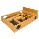 Wood Platform Bed Frame with Removable Headboard, Under-Bed Pet Maze, Decorative Footboard, Detachable Slats for Bedroom