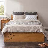 Wood Platform Bed Frame with Removable Headboard, Under-Bed Pet Maze, Decorative Footboard, Detachable Slats for Bedroom