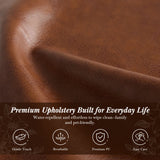 Chesterfield 3-Seater Sofa Classic Tufted Couch Leather Lounge Sofa with Solid Wood Legs, Rolled Arms & Nailhead Trim, Brown