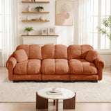 Modular Chenille Cloud Sofa 3-Seater Sofa - Soft Padded Couch with 3D Quilted Cushions & Pillows