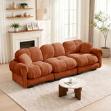 Modular Chenille Cloud Sofa 3-Seater Sofa - Soft Padded Couch with 3D Quilted Cushions & Pillows