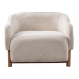 Chenille Upholstered Accent Chair, Armchair with Recessed Arms & Rubberwood Legs, Single Chair for Reading, Living Room, Bedroom