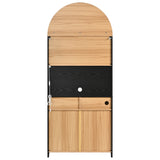 Arched Kitchen Pantry, Accent Storage Cabinet with Power Outlet, LED Light, 2 Drawers, Adjustable Shelves for Kitchen, Living room