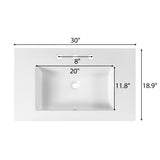 30" Bathroom Vanity Bathroom Cabinet with Stain&Scratch-Resistant Sink, Adjustable Shelves & Breathable Hollow Shelf, Natural
