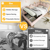 Twin Size Velvet Upholstered Daybed Sleeper Sofa Bed Platform Bed with Under-Bed Storage & Padded Interchangeable Side Panels, Beige