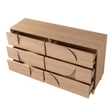 6 Drawer Dresser for Bedroom, 55.1" W Chest of Drawers with Anti-Tip Device, TV Stand Clothes Storage Organizer for Living Room