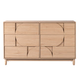6 Drawer Dresser for Bedroom, 55.1" W Chest of Drawers with Anti-Tip Device, TV Stand Clothes Storage Organizer for Living Room