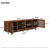 TV Stand for TVs up to 85", TV Entertainment Center with Cable Management, Slatted Doors & Open Shelves for Living Room, Bedroom