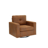 360° Swivel Accent Chair Rotation Single Sofa Chair Upholstered Club Chair Ergonomic Armchair Reading Chair, Light Brown