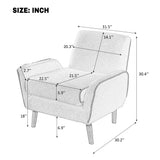 Upholstered Accent Chair Armchair Reading Chair Sofa Chair with Rubber Wood Legs & Well‑padded Cushion, Grey