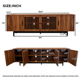 78.7" TV Stand for TVs Up to 85", TV Media Console with Adjustable Shelves, Cable Management, Slatted Door for Bedroom, Living Room